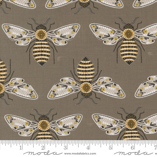 Bee Garden by Gingiber Slate Metallic    48411.20M Cotton Woven Fabric