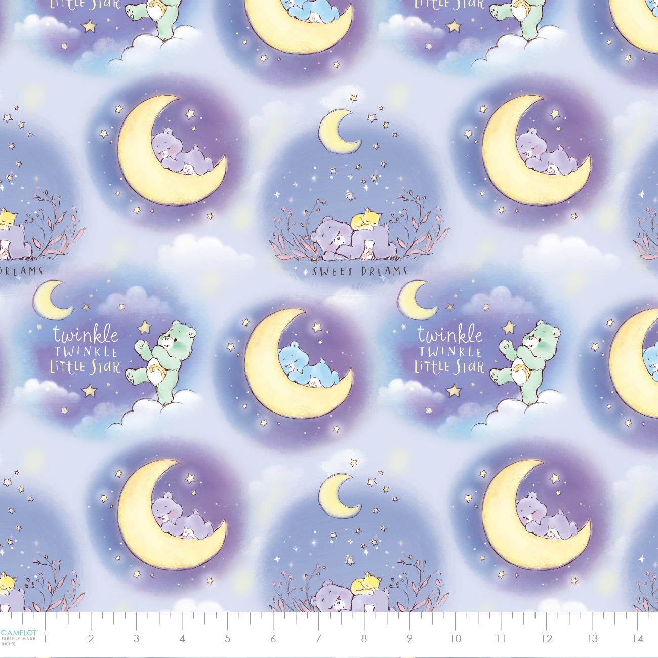 PREORDER ITEM - EXPECTED DECEMBER 2024: Care Bears Make a Wish Sleepy Baby Bears Navy    44011102-01 Cotton Woven Fabric