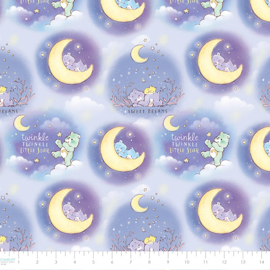 PREORDER ITEM - EXPECTED DECEMBER 2024: Care Bears Make a Wish Sleepy Baby Bears Navy    44011102-01 Cotton Woven Fabric