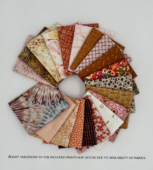 Curated Fat Quarters Soft Peach Bundle of 20 - Quilt Shop Quality Cotton Fabric Bundle