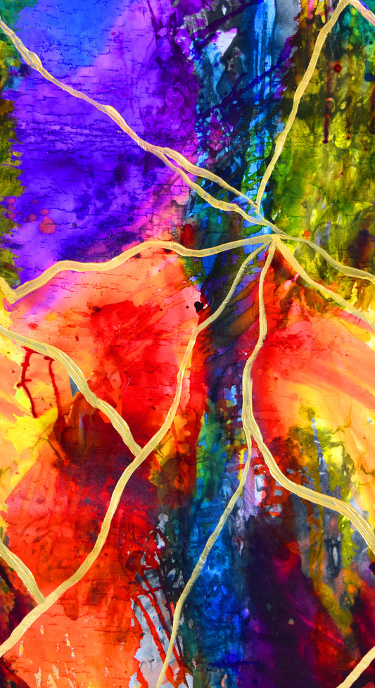 Kintsugi by Stephanie Brandenburg of Frond Design Studios Soul Fire 40151-57 Cotton Woven Fabric