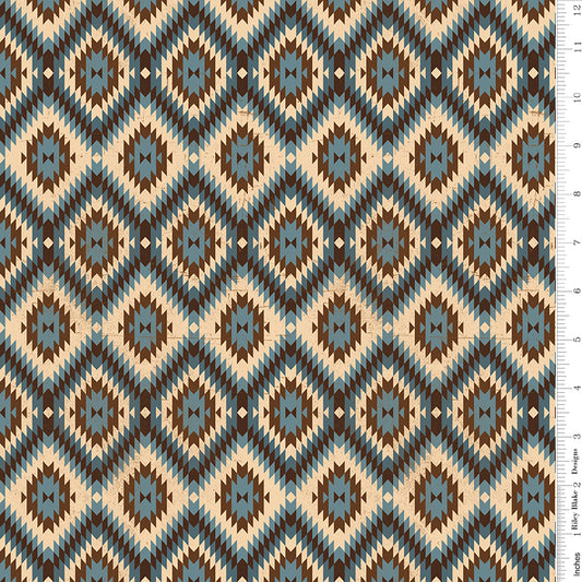 John Wayne American West by John Wayne Collection Southwest Denim C16621-DENIM Cotton Woven Fabric