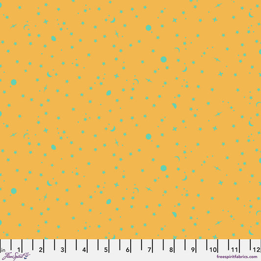 Tula Pink’s New True Colors 2025 Space Sprinkles Papaya    PWTP254.PAPAYA Cotton Woven Fabric