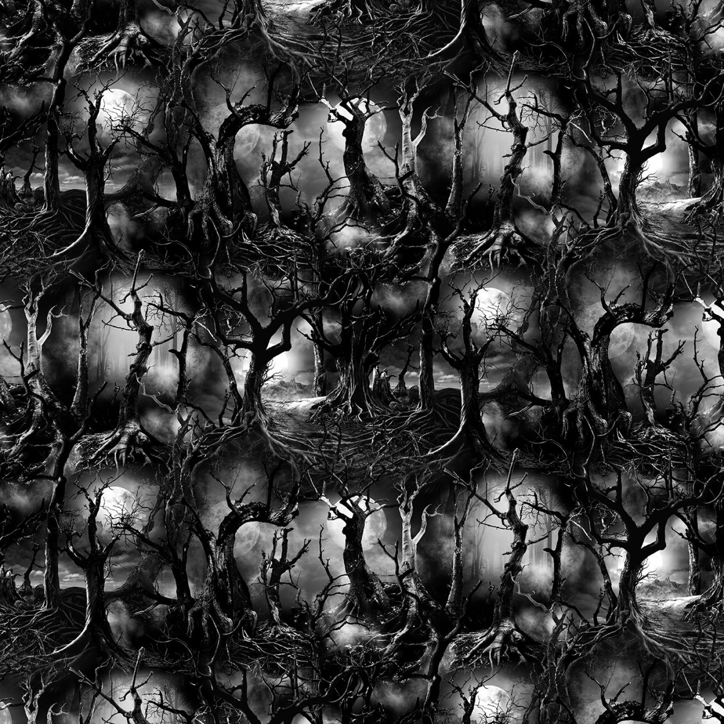 New Arrival: Wicked Spooky Creepey Dead Trees    CD2763-SPOOKY Cotton Woven Fabric