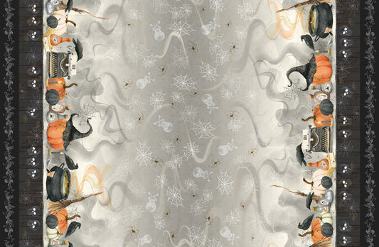Hocus Pocus by Deane Beesley Collection Spooky Scene Double Border    HPOC5824-MU Cotton Woven Fabric