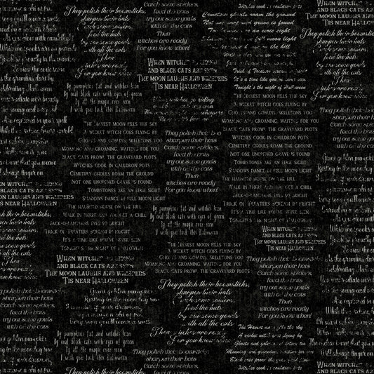 Hocus Pocus by Deane Beesley Collection Spooky Text    HPOC5830-K Cotton Woven Fabric