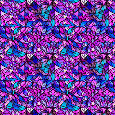 Night Flight by Morris Creative Group Stained Glass Magenta 30755P Cotton Woven Fabric