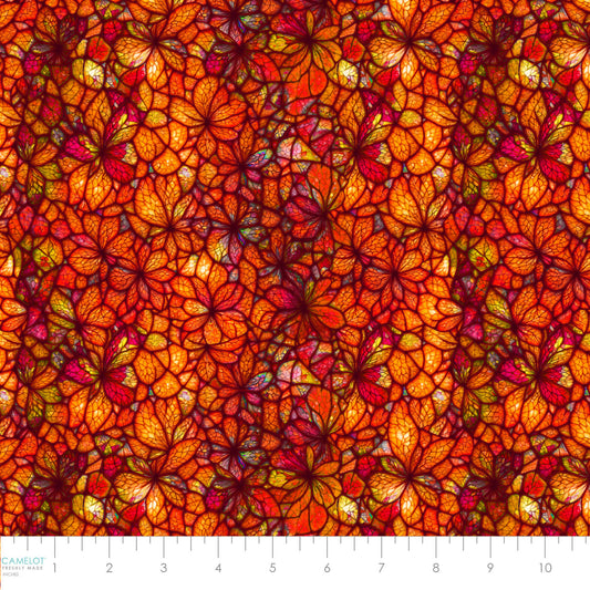 PREORDER ITEM - EXPECTED AUGUST 2025: Sonny in the Sunflowers by Peggy Collins Collection Stained Glass Petals Orange    16240202.03 Cotton Woven Fabric