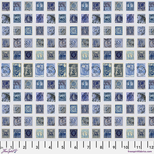 Tim Holtz Eclectic Element Palette Stamps Indigo    PWTH291.INDIGO Cotton Woven Fabric