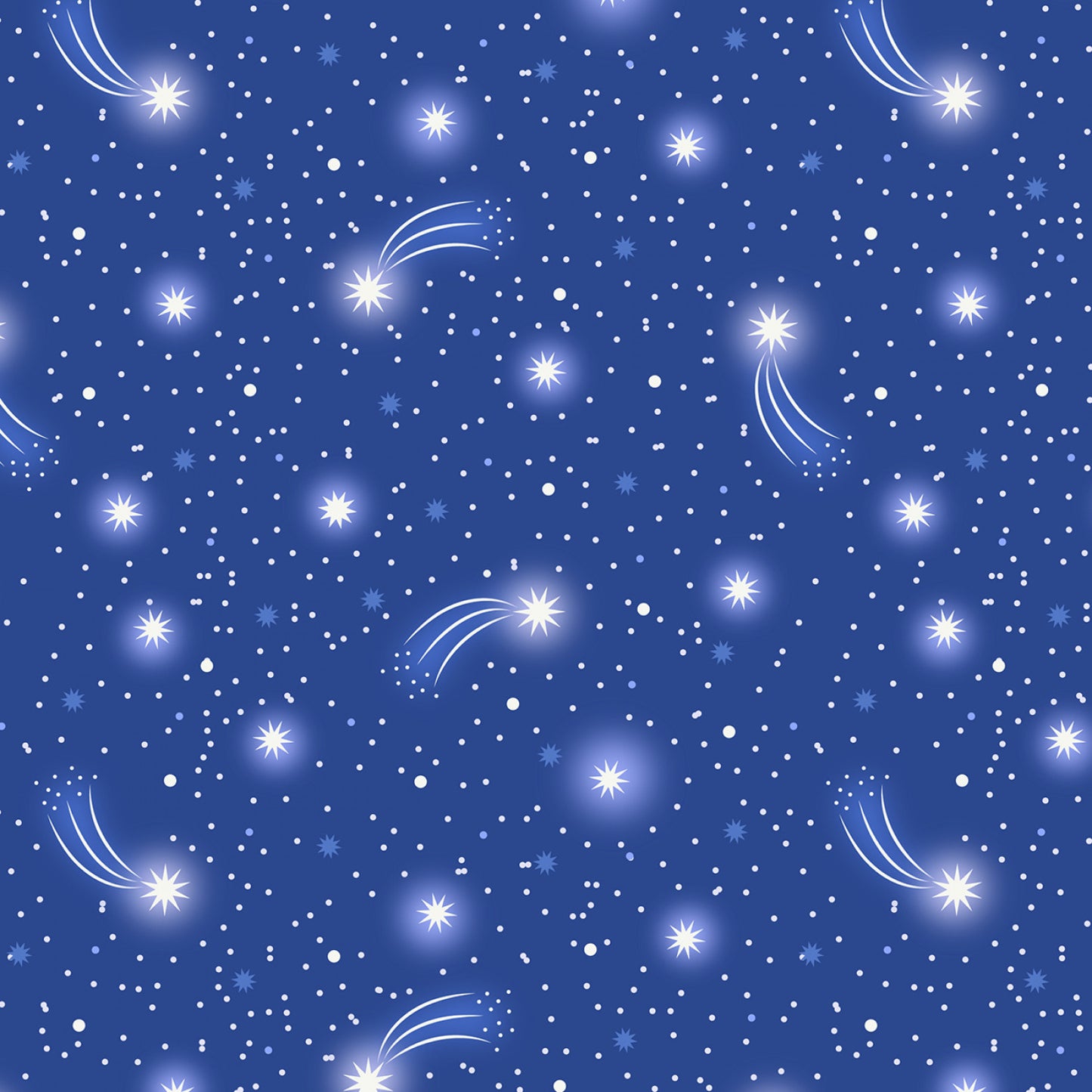 New Arrival: Glow Fairies (Glow in the Dark) Starry Sky on Blue    A871.2 Cotton Woven Fabric