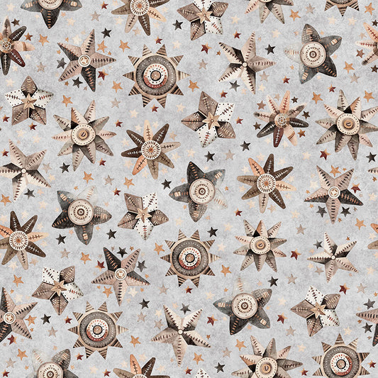 Sewbots Stars Gray 31378K Cotton Woven Fabric