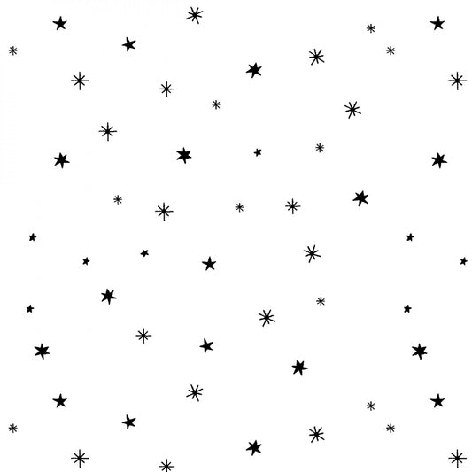 Lower the Volume Stars and Dots White    BQ1957-01 Cotton Woven Fabric