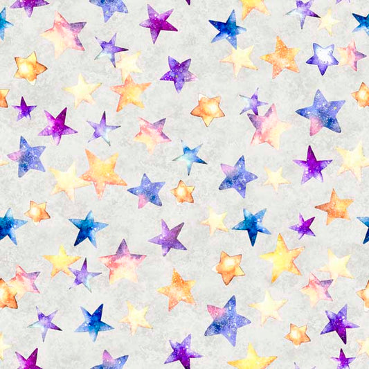 Oh the Places by Morris Creative Group Stars Gray 30669K Cotton Woven Fabric