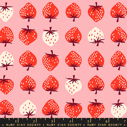 PREORDER ITEM - EXPECTED MAY 2025: Strawberry by Kimberly Kight of Ruby Star Society Strawberry Balmy    RS3084.13 Cotton Woven Fabric