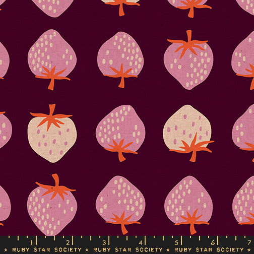 PREORDER ITEM - EXPECTED MAY 2025: Strawberry by Kimberly Kight of Ruby Star Society Strawberry  Deep Plum  Linen   RS3087.17L Canvas