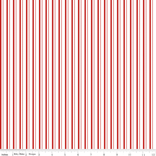 Take Heart by J. Wecker Frisch Stripe Red  C15389-RED Cotton Woven Fabric