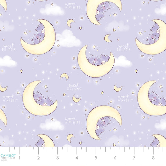 PREORDER ITEM - EXPECTED DECEMBER 2024: Care Bears Make a Wish Sweet Dreams Bear Light Purple    44011105-01 Cotton Woven Fabric