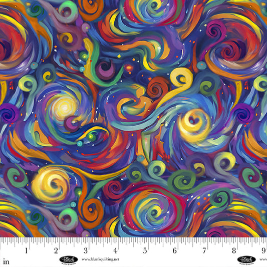 Frostykins by Ray Heere Swirls Red 4271-88 Cotton Woven Fabric