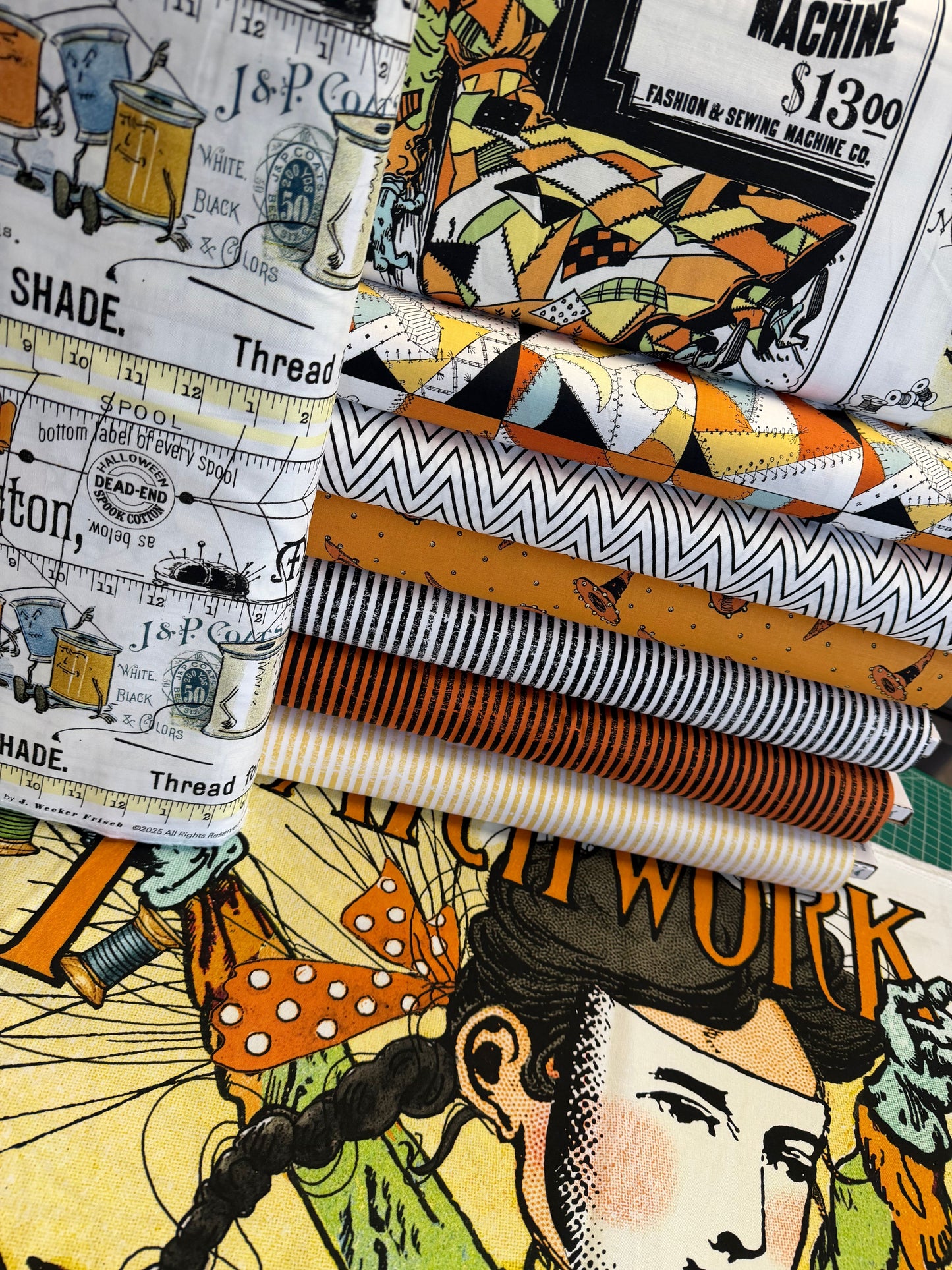 Scary Scraps by J. Wecker Frisch 35.5" Panel Patchwork Girls PD17600-PANEL Cotton Woven Panel