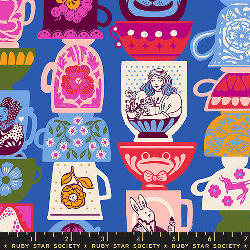 PREORDER ITEM - EXPECTED OCTOBER 2025: Hello Alice by Sarah Watts of Ruby Star Society Tea Party Blue Ribbon    RS2122.12 Cotton Woven Fabric