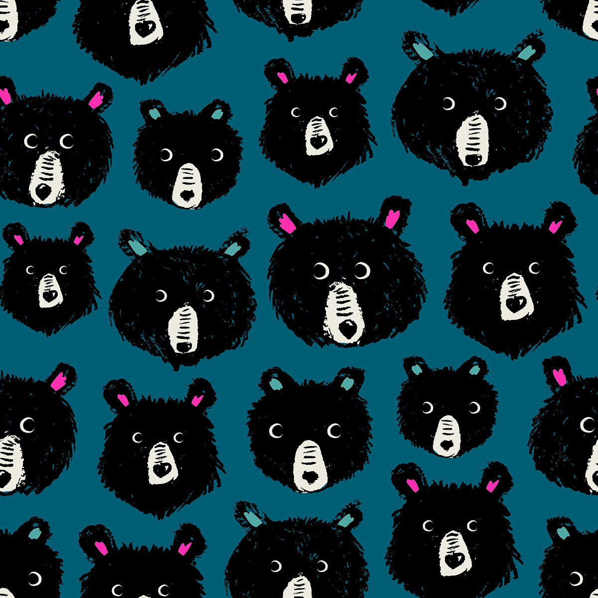 Teddy & The Bears by Sarah Watts of Ruby Star Society Teddy and The Bears Thunder    RS2102.14 Cotton Woven Fabric