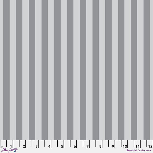 PREORDER ITEM - EXPECTED OCTOBER 2025: Tula Pink Graywork True Colors Tent Stripe Fog    PWTP069.FOG Cotton Woven Fabric
