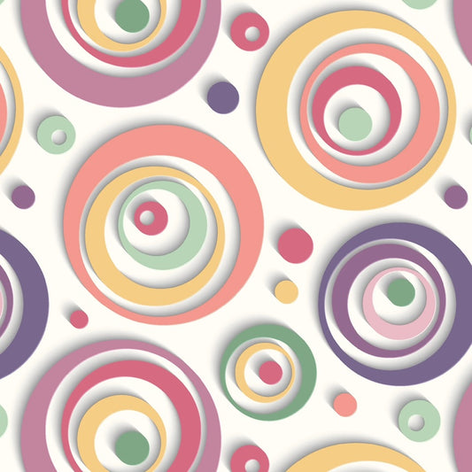 PREORDER ITEM - EXPECTED MARCH 2026: Another Dimension by Funny Girl Digital Tertiary Rings & Dots 8677S-107 Cotton Woven Fabric