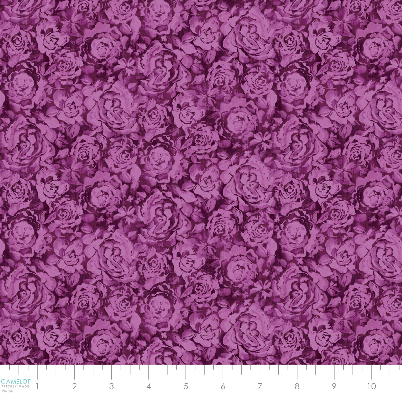 PREORDER ITEM - EXPECTED DECEMBER 2024: Daphne Textured Roses Purple    21231303-02 Cotton Woven Fabric