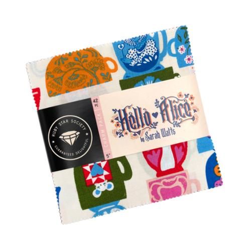 PREORDER ITEM-EXPECTED OCTOBER 2025: Hello Alice by Sarah Watts of Ruby Star Society 5" by 5" Charm Pack RS2120PP Cotton Woven Fabric