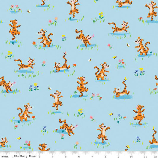 100 Aker Woods by Jill Howarth Tigger Bounce Sky C15173-SKY Cotton Woven Fabric