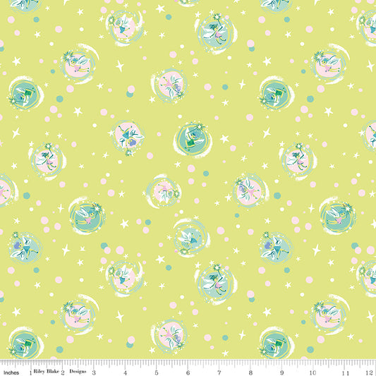 PREORDER ITEM - EXPECTED MARCH 2025: Forever Neverland by Jill Howarth Tink Lemongrass    C15904-LEMONGRASS Cotton Woven Fabric