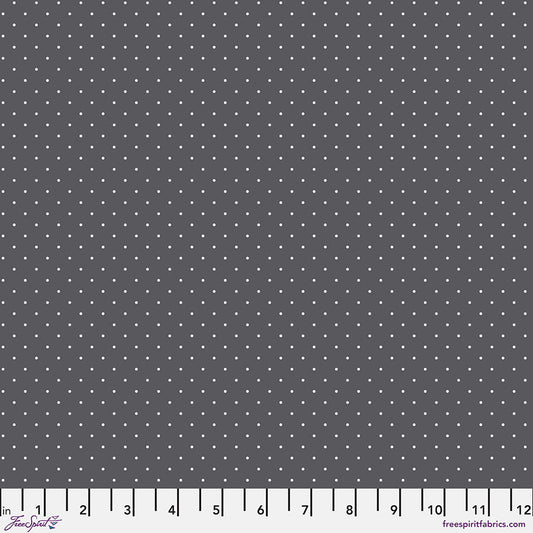 PREORDER ITEM - EXPECTED OCTOBER 2025: Tula Pink Graywork True Colors Tiny Dots Carbon    PWTP185.CARBON Cotton Woven Fabric