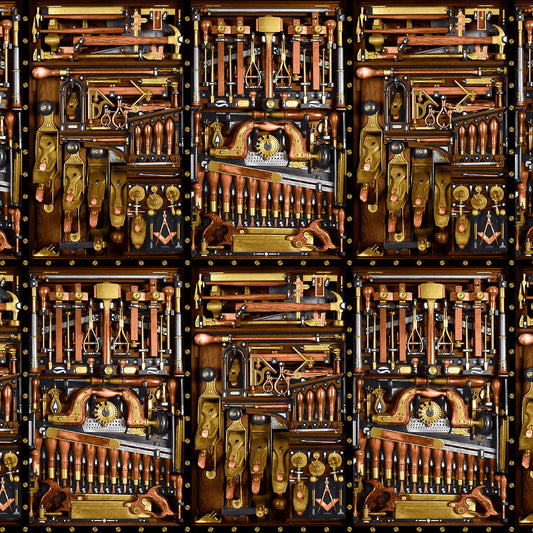 Full Steam Ahead Tools Black 3930-99 Cotton Woven Fabric