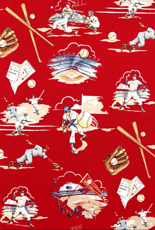 Nicole's Prints Top of the Ninth Red 6011C Cotton Woven Fabric