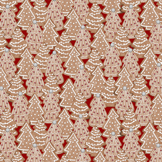 PREORDER ITEM: Baking Up Joy by Danielle Leone Trees Packed Red    27709-312 Cotton Woven Fabric