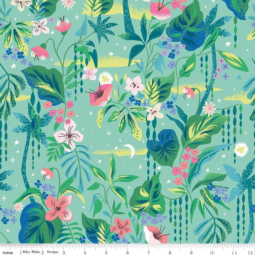 PREORDER ITEM - EXPECTED MARCH 2025: Forever Neverland by Jill Howarth Tropical Floral Songbird    C15903-SONGBIRD Cotton Woven Fabric