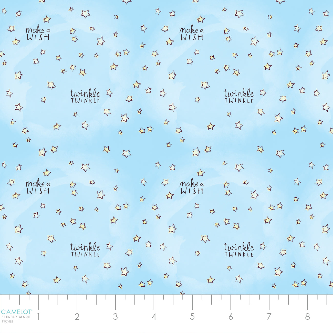 PREORDER ITEM - EXPECTED DECEMBER 2024: Care Bears Make a Wish Twinkle Twinkle Light Blue    44011107-01 Cotton Woven Fabric