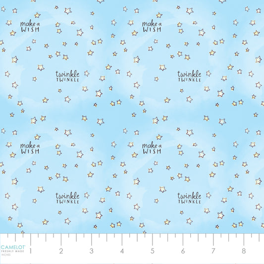 PREORDER ITEM - EXPECTED DECEMBER 2024: Care Bears Make a Wish Twinkle Twinkle Light Blue    44011107-01 Cotton Woven Fabric