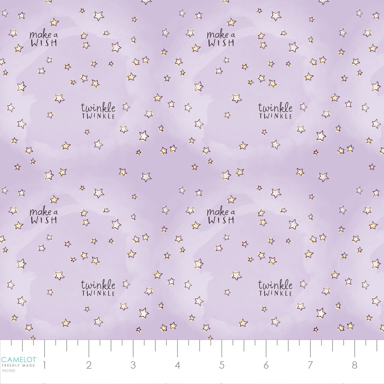 PREORDER ITEM - EXPECTED DECEMBER 2024: Care Bears Make a Wish Twinkle Twinkle Light Purple    44011107-02 Cotton Woven Fabric