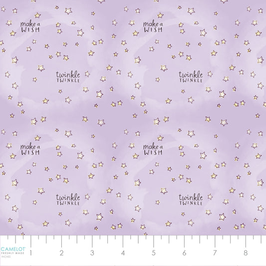 PREORDER ITEM - EXPECTED DECEMBER 2024: Care Bears Make a Wish Twinkle Twinkle Light Purple    44011107-02 Cotton Woven Fabric