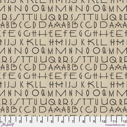 Tim Holtz Eclectic Element Palette Typography Charcoal PWTH314.CHARCOAL Cotton Woven Fabric