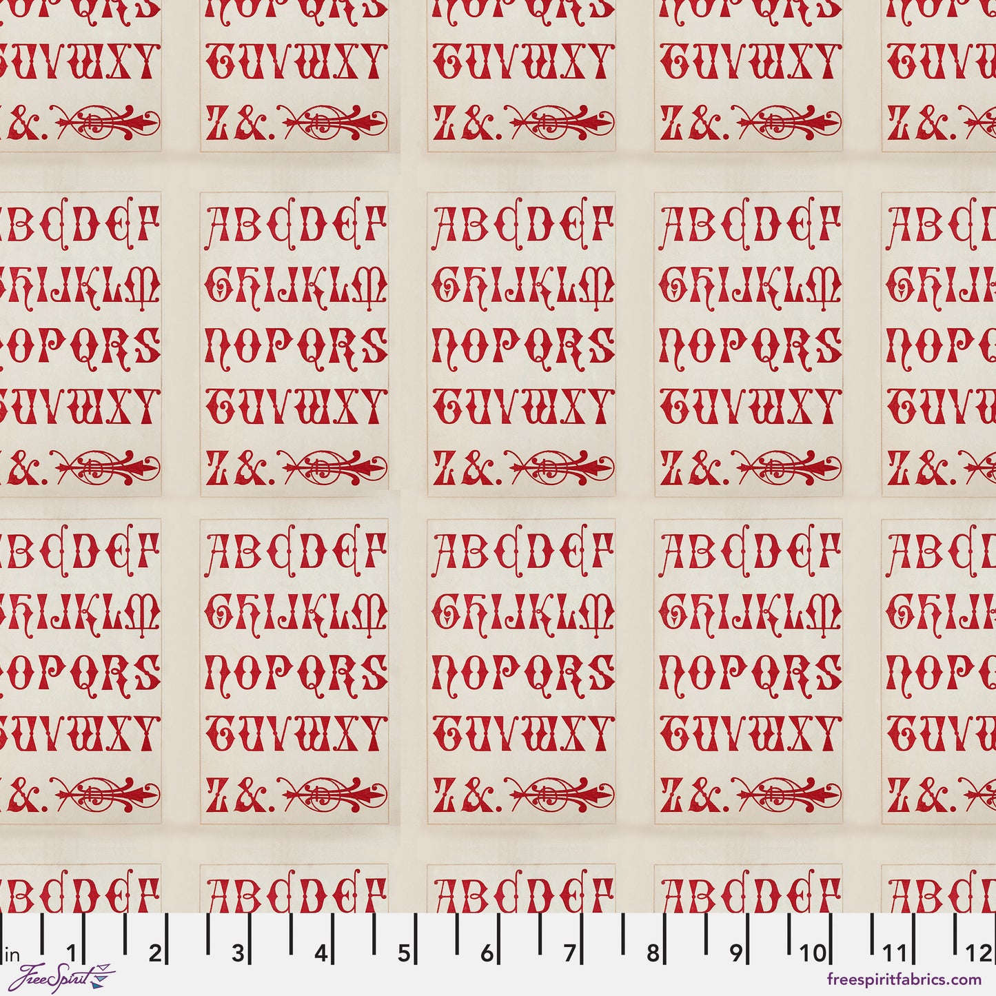 Tim Holtz Eclectic Element Palette Typography Red    PWTH224.RED Cotton Woven Fabric