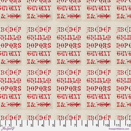 Tim Holtz Eclectic Element Palette Typography Red    PWTH224.RED Cotton Woven Fabric