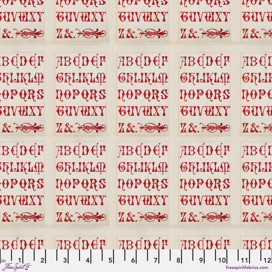 Tim Holtz Eclectic Element Palette Typography Red PWTH224.RED Cotton Woven Fabric