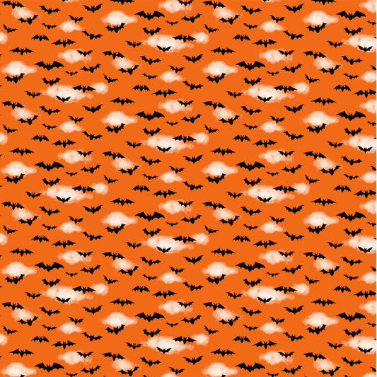 Preorder April 2027: Spooky Estate Little Bats Orange 55868-3 by Katherine Quinn