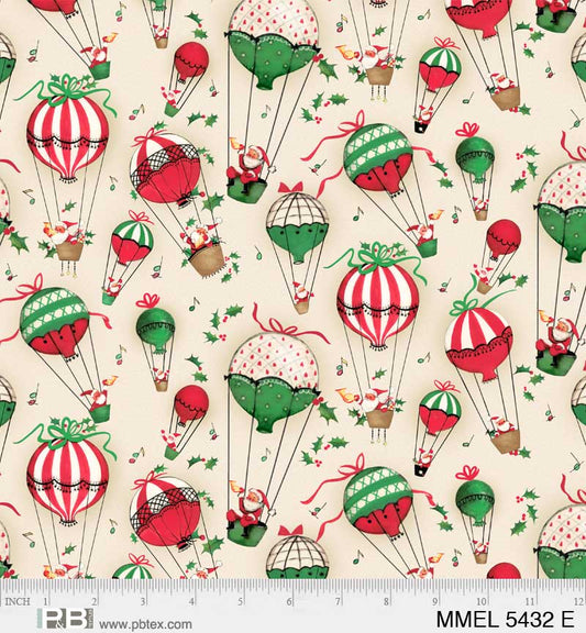 PREORDER ITEM- EXPECTED JUNE 2024: Merry Melody by Lesa Marino Up and Away Hot Air Balloons    MMEL5432E Cotton Woven Fabric