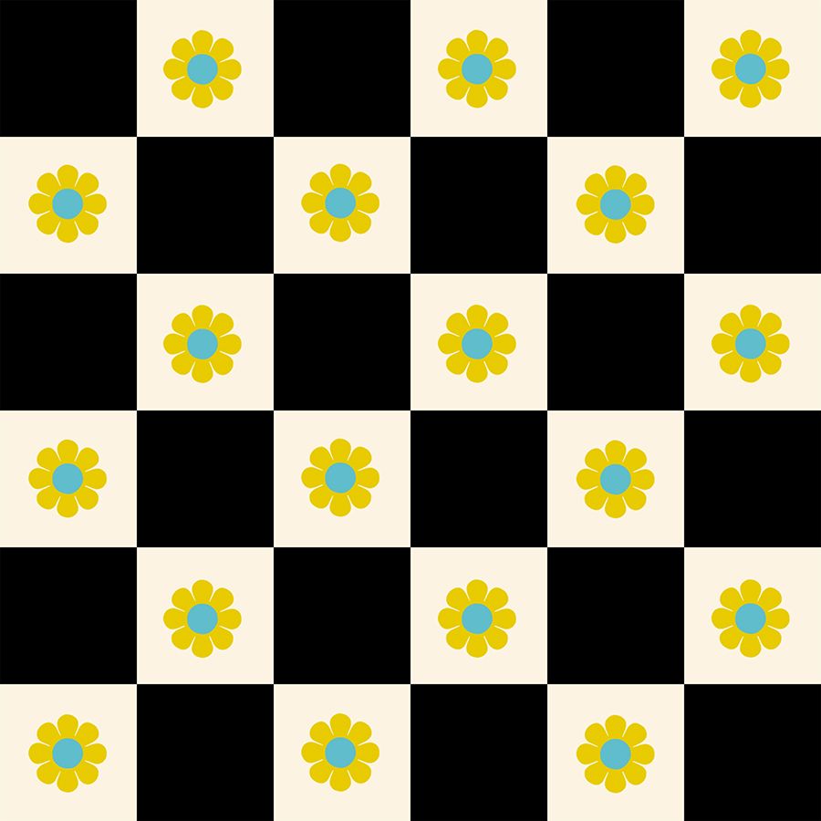 Preorder Apr 2027: Daisy Days Flowers Check Black RS4178 15 by Alexia Abegg of RSS