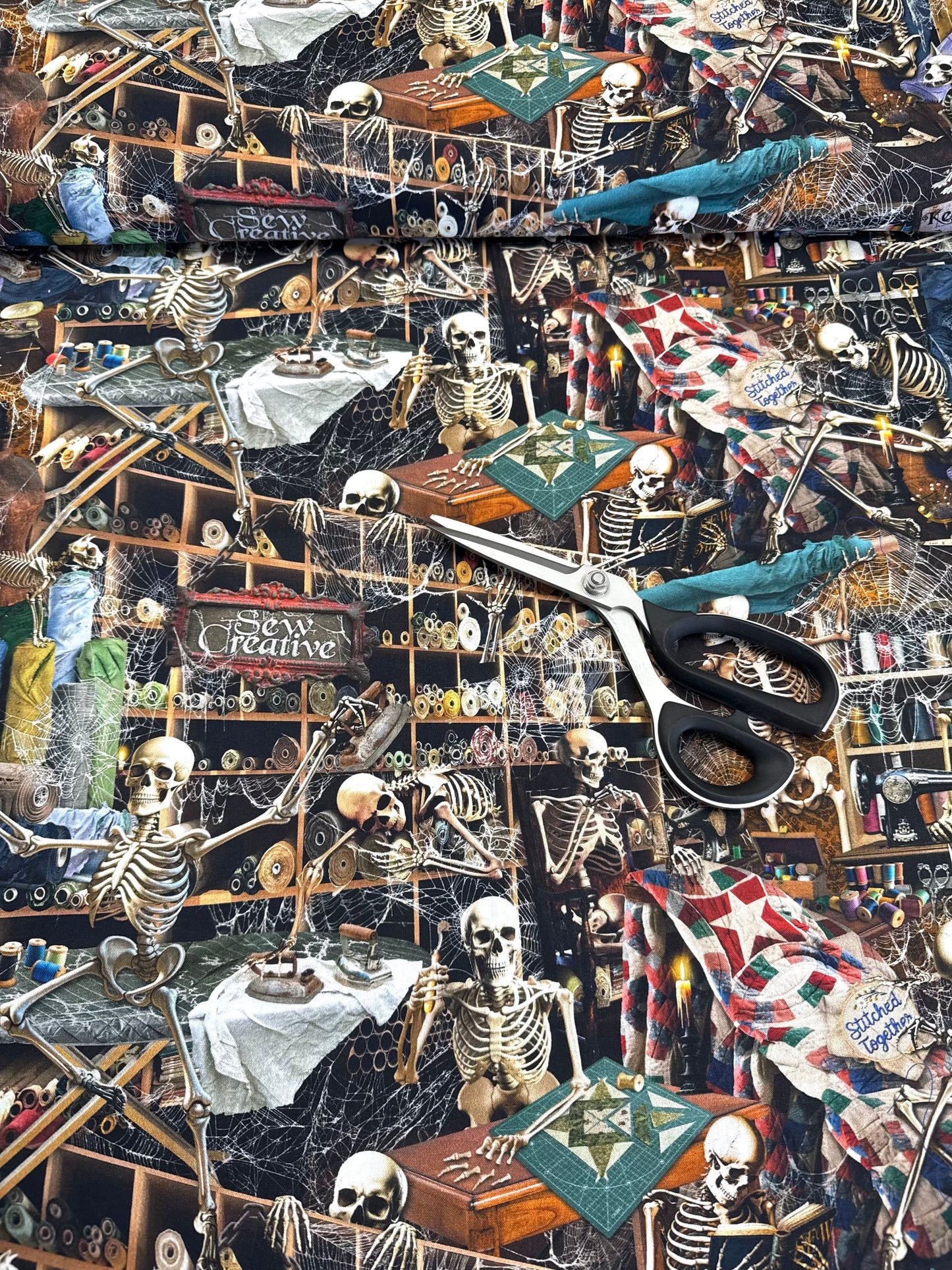 Blood Sweat & Sheers Skeleton CD4298 by Timeless Treasures
