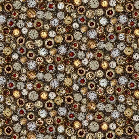 Preorder April 2026: Down the Rabbit Hole Packed Watches Multi CD4229 by TT Fabrics Collection