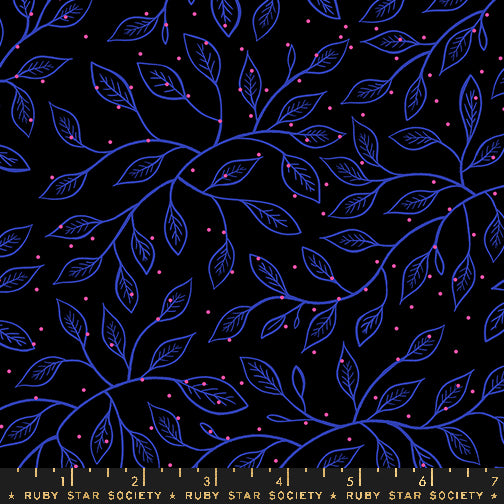 PREORDER ITEM - EXPECTED JUNE 2025: Glow Garden by Sarah Watts of Ruby Star Society Wanderding Vine Black    RS2118.14N Cotton Woven Fabric